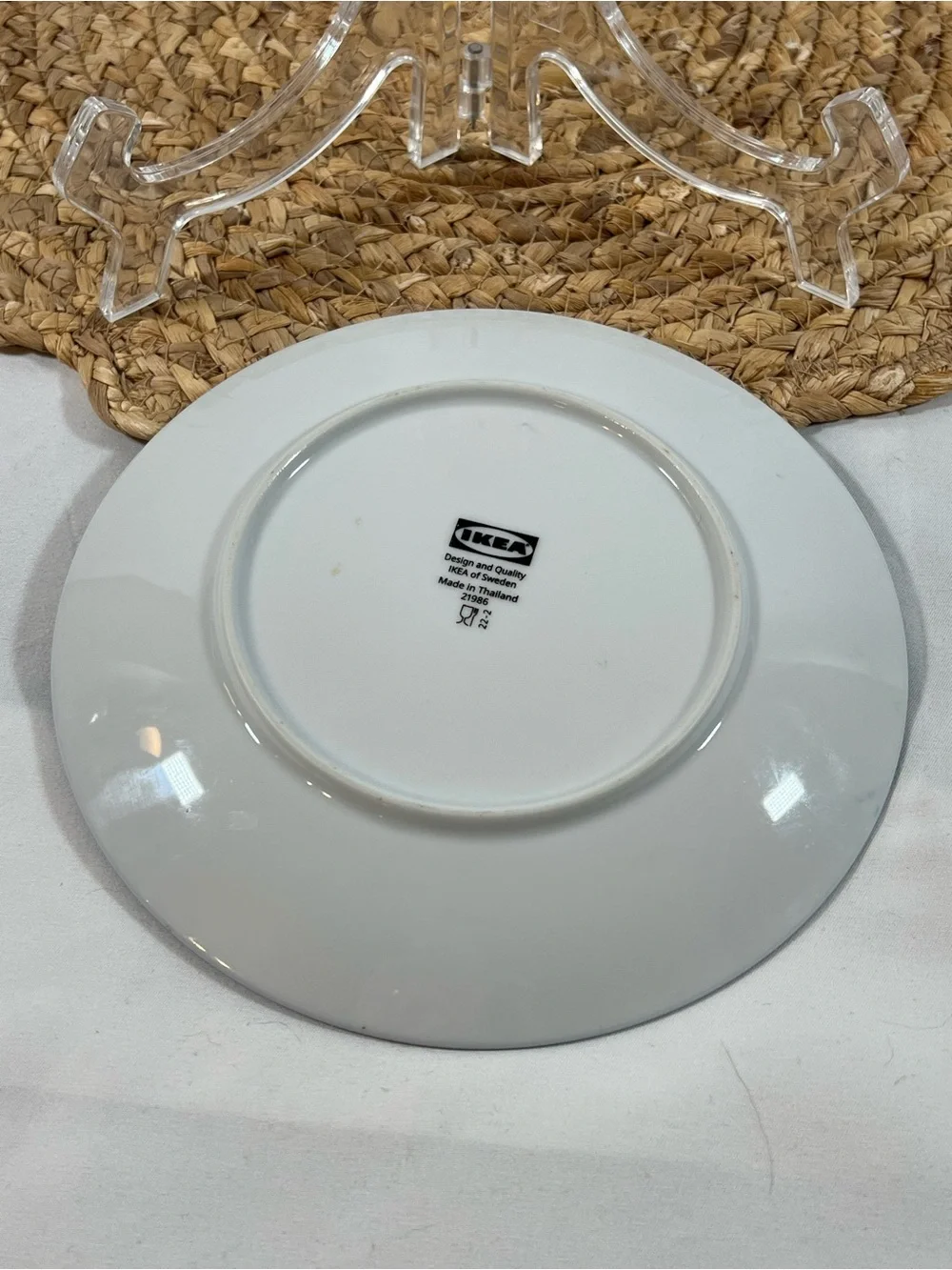 IKEA ENTUSIASM Side Plate Dessert Wall Art patterned blue & white 7